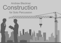 Cover of the Construction score: two workers and a crane against a city skyline